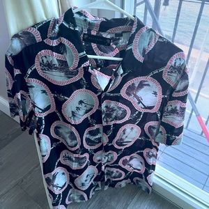 All saints floral button up shirt